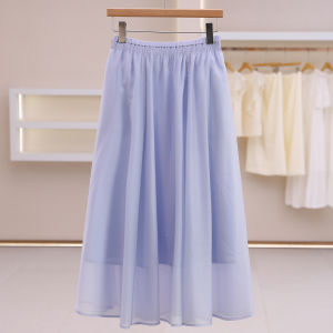 Casual Waistband Stretch Solid Skirt