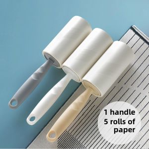 Pet Hair Removal Brush Paper Sticky Clothes Rolling Brush Roller Lent Remover Tearable Replacement Sticky Paper Lint Roller Felt Device