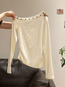 Elegant Design Niche Slim Fit Asymmetric Long Sleeve T-Shirt