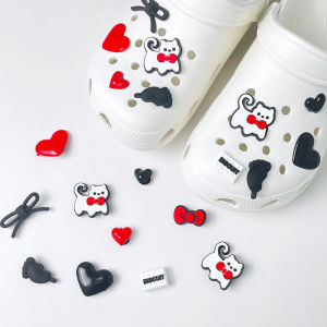 10Pcs Crocs Jibbitz Charms Cute Cartoon Tie Cat Shoe Buckle Detachable Shoe Decoration for Crocs