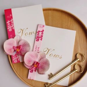 Purple Wedding Vow Cards Groomsmen Best Wishes Handwritten Speech Cards Bride Groom Declaration Booklets Wedding Celebrations