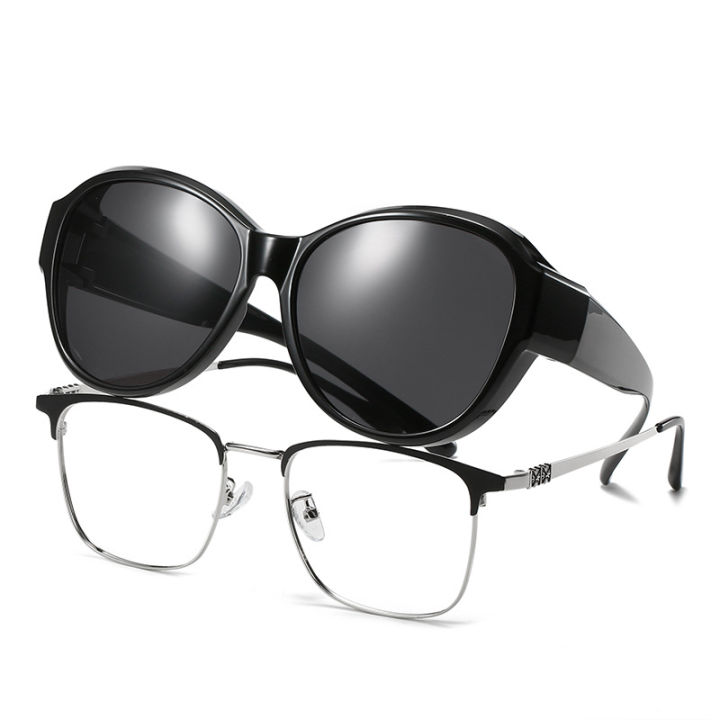 Bazlee Polarized Sunglasses Fit Over Glasses, Oversized Sunglasses for Women
