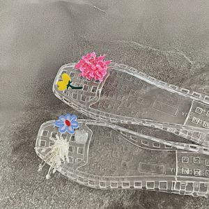 Phụ Kiện Giày Đế Trong Suốt DIY Hoa Gelatin Giày Mùa Hè Thiết Kế Độc Đáo Khóa Giày Trang Trí Hạt Lấp Lánh