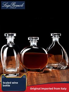 High-End Crystal Glass Whiskey Bottle Empty Bottle Ginseng Soaking Alcohol Bottle Sealed White Wine Scotch Whisky Barrel