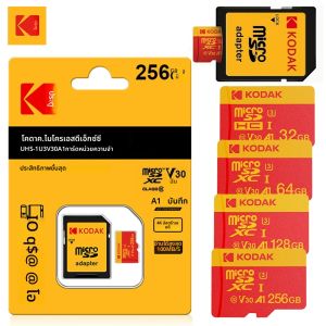 การ์ดไมโครเอสดี KODAK ของแท้ ความจุ 128GB 256GB 512GB U3 ความเร็วสูง รองรับวิดีโอ 4K สำหรับกล้อง DJI Pocket และโดรน ใช้ได้กับคอมพิวเตอร์
