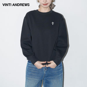 Womens White Fleece Round Neck Sweatshirt