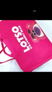 Túi đựng đồ GẤU DÂU LOTSO (Hàng loại 1) túi du lịch mỹ phẩm vải nỉ dầy bền chống nước có khóa kéo
