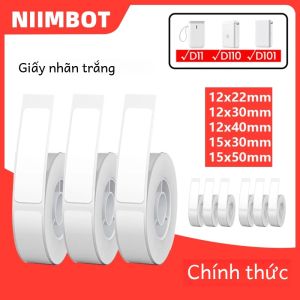 Niimbot D11/D101/D110 Mini Di Động Máy In Nhiệt Băng Trắng Miếng Dán Chống Thấm Nước Chống Dầu Không Keo Dán A6 Máy In Nhãn Dành Cho Sử Dụng Thương Mại