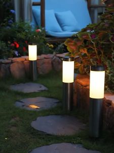 Warmtaste LED Solar Garden Light Outdoor Waterproof Warm White Lawn Lamp Pathway Landscape Light for Park House Courtyard Fence Decoration Lighting