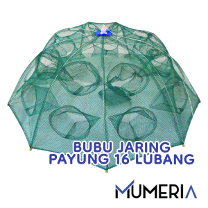 Perangkap Bubu Payung 16 Lubang Alat Jaring Pancing Jala Ikan Udang Kepiting Lele Lobster Sungai Laut Danau Fish Trap Net