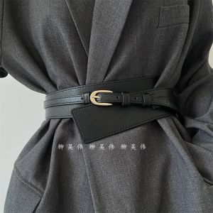 Elegant Black Belt Womens Suit Waist Belt Decorative Fashion Accessory PU Leather Alloy Buckle Summer 2024 Youth Style