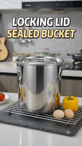 Nipiin Large Capacity Rice Storage Pail 304 Stainless Steel Original Airtight Moisture Insect Proof 12L 18L 33L