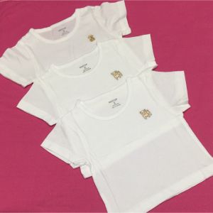 1 Áo phông trắng tay ngắn chất mát cho bé gái / trai (7-26kg)