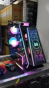 AMD Ryzen 5 Desktop Computer Package R5 5600G + 256GB SSD + 16GB RAM 19" Wide LED Monitor RGB CYBORG CASE  Keyboard Mouse Headset USB Freebies