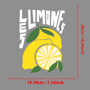 Minimalist Lemon Slice Art Print Transfer Patches For Clothes Applqiues DIY Washable T-shirts Iron-on Thermal Stickers