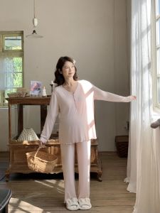 Bộ Đồ Ngủ Bà Bầu Modal Mùa Xuân Hè Thu Tay Dài Có Đệm Ngực Mặc Ở Nhà Thoải Mái Thoáng Khí Thoải Mái Cho Phụ Nữ Mang Thai