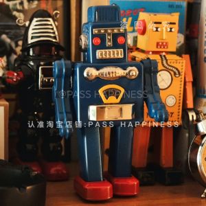 Classic Retro 50s Japanese Tin Wind-Up Robot Toy Christmas Birthday Gift Collectible Vintage Metal Construction Universal Gender