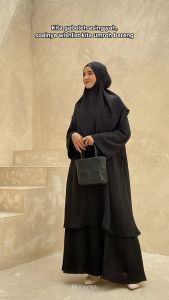 Hayna Almeera Abaya Set Hijab (Khaki) - Gamis Umroh Umrah Haji Syari