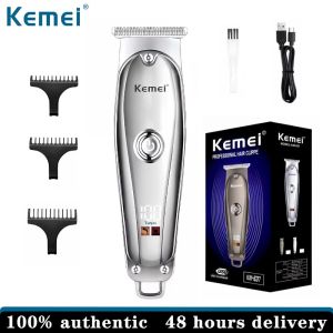 Kemei thép không gỉ chuyên dụng tóc Clipper Màn hình LED tóc Clipper sạc USB KM-637