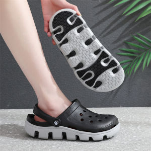 He Di Chen He Same Style Non Slip Rubber Sole Hole Shoes Mens Couple Outdoor Thick Sole Sandals Kitchen Beach Slippers
