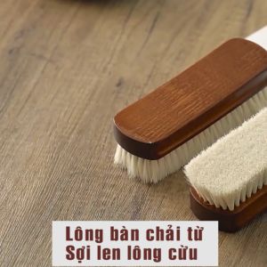 Bàn chải đánh giày cao cấp từ sợi len lông cừu gỗ sồi siêu mềm đanh chắc