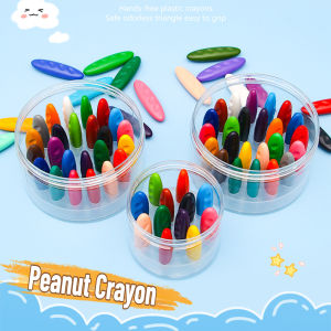 12/24/36Colors Plastic Crayons Peanut Crayons DIY Graffiti Childrens Painting Sticks Not Dirty Hands Pastels Art Supplies