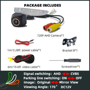 Backup Camera Rear View Reverse 170° AHD1080P/720P Parking Safety for Toyota Agya Wigo Daihatsu Ayla 2017-2023 Perodua Myvi 3..