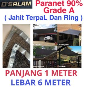 PARANET 90% Grade A JAHIT TERPAL + RING (LEBAR 6 METER) Jaring Peneduh Anti UV