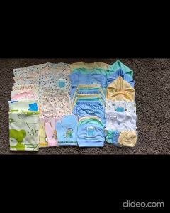 Paket Hemat Perlengkapan Bayi /Handuk/Bedong/Baju Bayi/Popok/Singlet/waslap/topi/Gurita/stk 42pcsSNI