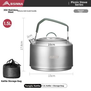 BSWOLF | Portable Stainless Steel Tea Pot for Camping