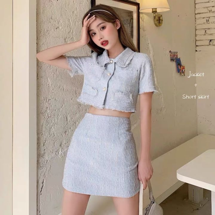 Mini skirt and outlet crop top elegant