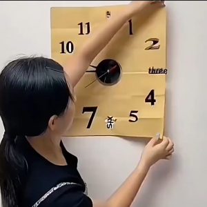 Jam Dinding Aesthetic 3D Bahan Akrilik Jam Dinding Diy 3D Quartz Gerakan Senyap Diameter 30cm