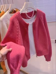 Short Korean Style Relaxed Fit Autumn New Style Knit Cardigan