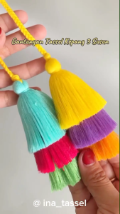 GANTUNGAN TASSEL KEPANG 3 SUSUN AKSESORIS GANTUNGAN TAS BAJU KUNCI ( 1 PCS )