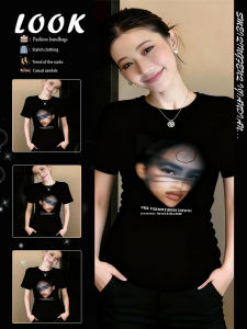 Hot Spicy Black Printed Short Crop T-Shirt