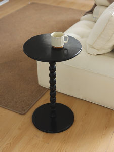 French Vintage American Style Small Tea Table Wooden Side Table Living Room Sofa Corner Table Bedside Table round Table