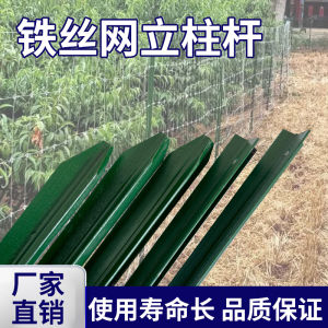 NATSEN | Garden Solid Fence Post Triangular Design Wire Mesh Support Poles
