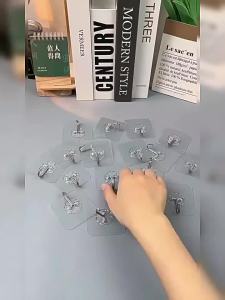 5pcs Adhesive Wall Hook Seamless Plastic Strong Solid Hooks Anti-Skid Super Wall Hanger Hook Sticker