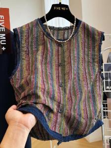 SUOSHE | Ethnic Style Colorful Striped Vintage Vest