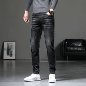 ROMON | Loose Straight Leg Mens Jeans Casual Elastic Business Mid Youths Long Trousers Spring Autumn New Style Romon Cotton Polyester Blend