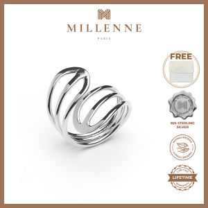 MILLENNE Minimal Open Airy Wire Silver Ring with 925 Sterling Silver (MLP-01)