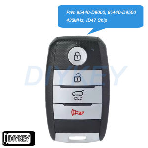 4 Buttons Smart Remote Car Key Fob 433MHz ID47 Chip for Kia Sportage 2016 2017 2018 2019 2020 P/N: 95440-D9000 95440-D9500