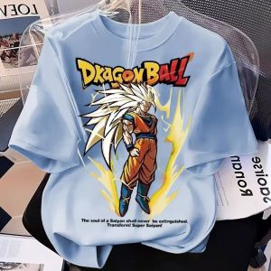 Bandai | 2026 Dragon Ball Z Super 3 Goku Printed Boys Crew Neck Short‑sleeve Loose Summer Pure Cotton Trendy Anime T‑shirt