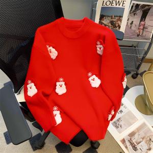 Loose Knitted Sweater Womens Autumn Winter New Style Christmas Element Atmosphere Cartoon Warmth Clothing Casual Comfortable