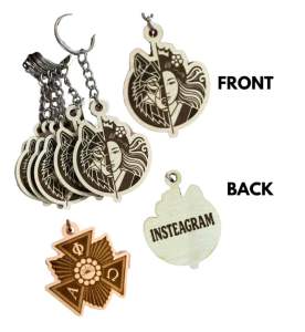 Personalized Keychain Logo Wooden Laser Engraved
