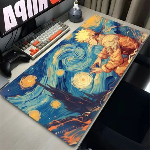 Bandai | Gaming Mouse Pad PC Black And White Rubber Desk Mouse Mat Japan Anime Naruto Uzumaki Mousepad Laptop Gamer Cabinet Keyboard Pad