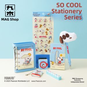 M&G SHOP | Sổ tay giấy rời nhồi bông kèm sticker nổi và bộ 6 con dấu