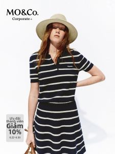 MO&Co. | Faux Two-Piece Patchwork Hemp Cotton Dress