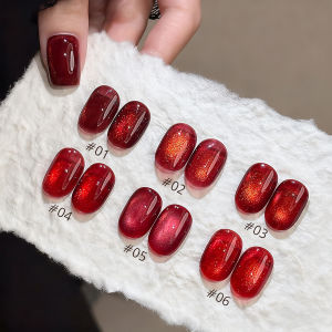 Bộ Sưu Tập Sơn Gel Mắt Mèo Đỏ 10ML Money Red Cat Eye Gel Polish Cherry Diamond Sparkle Giáng Sinh Năm Mới Hiệu Ứng Lấp Lánh Nghệ Thuật Móng Tay Ra Mắt Mới 2025