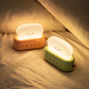 【Buy 1 Get 1 Free Gift】Rechargeable Cute Night Light Toast Bread LED Night lamp with Timer Portable Bedroom Bedside Bed lamp Birthday Gifts Ideas for Tween Teenage Teenager Teen Girls Boys Women